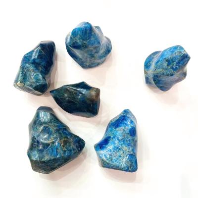 China Europe Freeform Blue Apatite Torch Gemstone Natural Flame Crystal Therapy For Home Decoration for sale