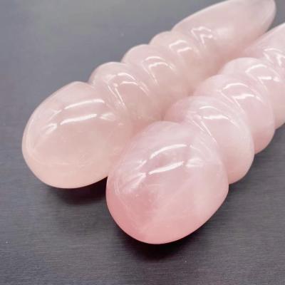 China Europe Natural Crystal Magic Wand Healing Angels Yoni Beauty Spiritual Bar Rose Quartz Massage Stick for sale