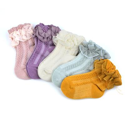 China Best Quality Breathable Wholesale Lace Custom Baby Socks , Princess Girls Lace Up Cotton Socks for sale