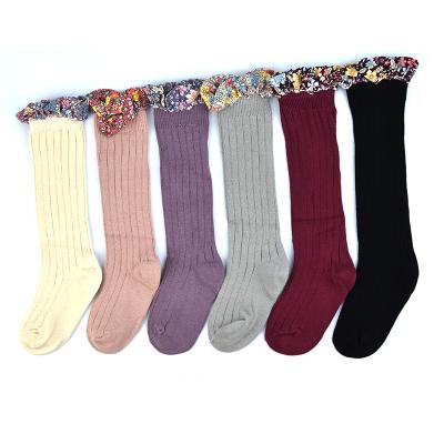 China Kids Breathable Custom Cotton Knee High Socks, Cheap Price Kids Knee High Lace Top Socks for sale