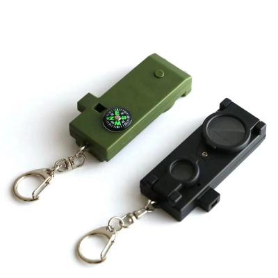 China Factory supply plastic five in one outdoor multifunctional whistle whistle with head pendant for sale