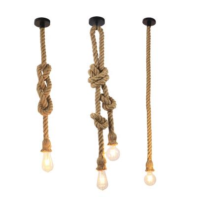 China Vintage Decorative Creative Hemp Rope DIY Ceiling Pendant Lighting, Hemp Rope Pendant Lamp for Bar for sale