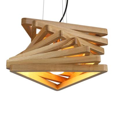 China Contemporary Modern Rustic Wooden Loft Industrial Vintage Wooden Pendant Lighting Designer Pendant Lighting Kitchen Lamp for sale