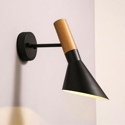 China Industrial Modern Wooden Arm Bedroom Swing Adjustable Metal Wall Lights For Bedroom Living Room for sale