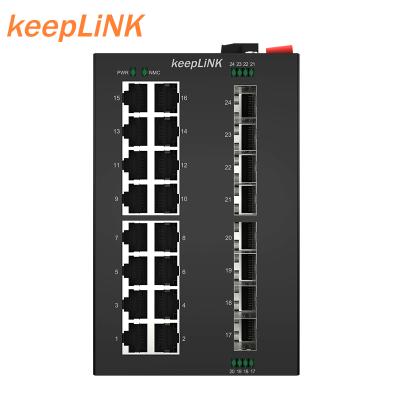 China LACP 8 Port Gigabit SFP Switch 16 Ethernet RJ45 Port DC Managed Switch for sale