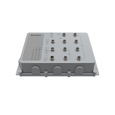 China LACP IP 67 Waterproof Industrial M12 Connector Ethernet PoE Box 8 Port With 2 Bypass Port for sale