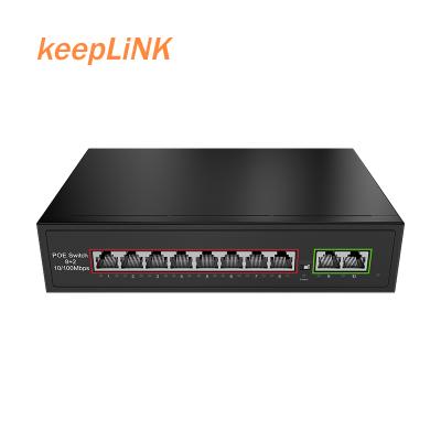 China POE 8x 10/100M Ethernet PoE 15W/30W with 2 Gigabit Uplink Network PoE Switch VLAN Support Te koop