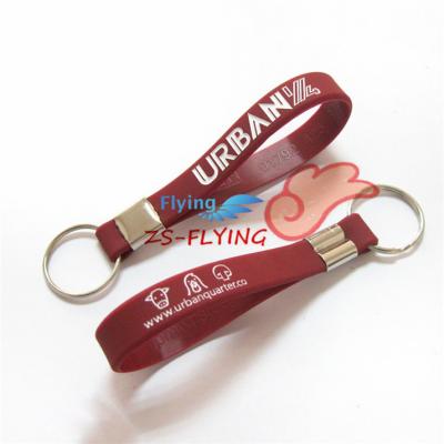 China Silicone Waterproof Buckle Key Chain, Wristband Key Ring, Rubber Key Chain for sale