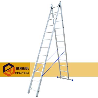 China Best Selling Folding Ladders 2 Section Extendable Universal Roofing Escape Aluminum Attic Folding Ladder for sale