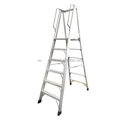 China Factory Price Heavy Duty Aluminum Folding Ladders Bracket With Foot Slip-Resistant Aluminum Alloy Platform Portable Walking Steps Ladder for sale