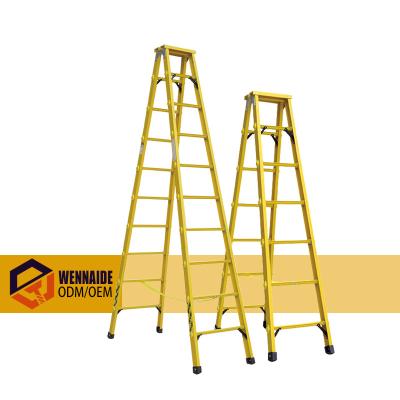 China Folding ladders suitable for electrical departments fully insulated double-sided herringbone folding ladder for sale