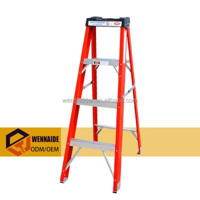 China Insulated Single Ladder Retractable Single Side A Frame Ladder Folding Ladders FRP Folding Fiberglass Step Ladder Electric Fiberglass for sale