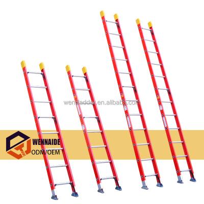 China IAA Factory Price Fiberglass D-RUNG Insulation Ladders 3.0M Modern Type Outdoor 10ft Single Straight Ladder High Quality for sale