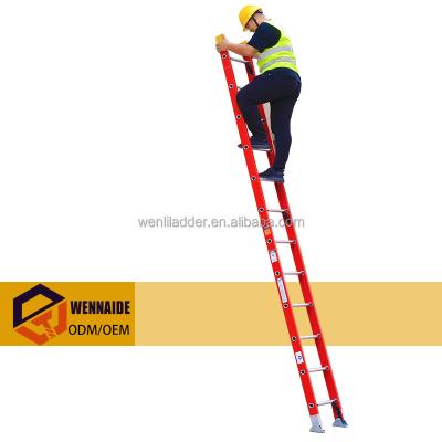 China D-RUNG Factory Price Fiberglass Insulation Ladders 3.6M 12ft Outdoor Modern Simple Straight Type IAA ANSI Standard for sale