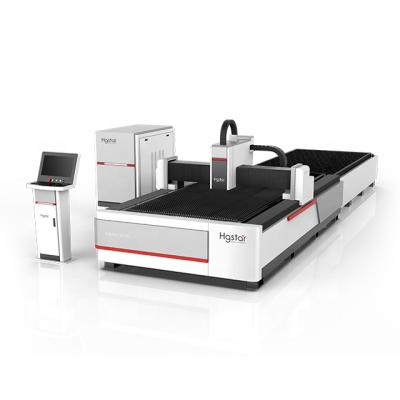 China HGSTAR IPG Raycus 1KW Exchange Table CNC Fiber Sheet Metal Laser Water Cooled Cutting Machine for sale