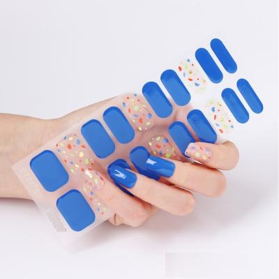 China Popular nail tips new! ! ! ! ! ! Top quality hot sale custom design pattern nail sticker semicured korean designer gel nail art wrap stickers for sale