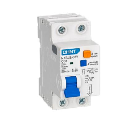 China CHINT NXBLE 63Y residual current operated circuit breaker with short circuit protection overload protection circuit breaker 4.5KA for sale