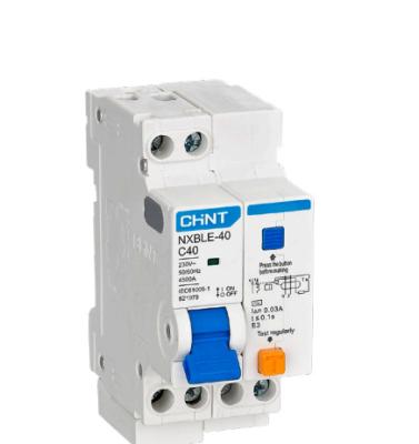 China CHINT NXBLE 40 DPN 1P+N 6 10 16 20 25 32 40A Residual current operated circuit  breaker RCBO 4.5KA for sale