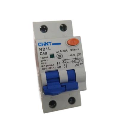 China CHINT NB1L residual current operated circuit breaker with overcurrent protection (magnetic) overload current circuit breaker 10KA for sale