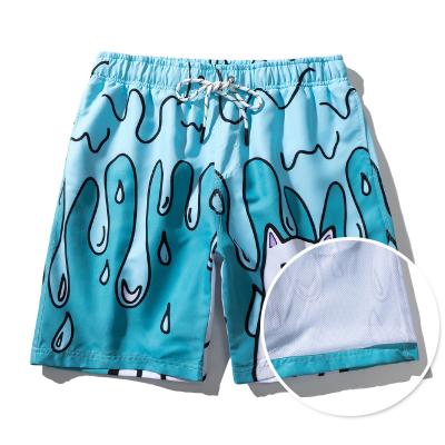 China Custom Logo Print QUICK DRY 3D Digital Printing Custom Sublimation Men's Mesh Short Polyester Spandex Summer Beach Trunks Shorts For Men for sale