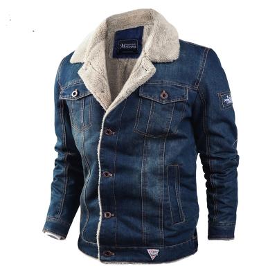 China 2020 Men's Lattice Jacket Denim Winter Fur Jacket Coat Breathable High Quality Oversized Wholesale for sale