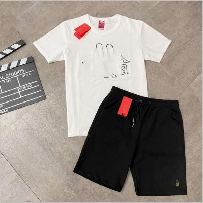 China 2021 QUICK DRY Summer Men Shorts And Shirt Set Print Korea Casual Two Piece Short Sets for sale