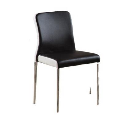 China Modern Modern Fashion Dining Furniture Simple Design Metal Legs PU Leather Dining Chairs for sale