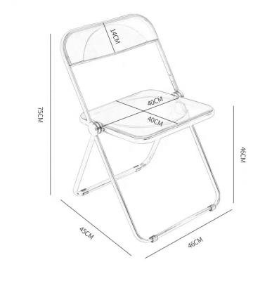 China Collapsible Resin Acrylic Transparent Folding Dining Chair for sale