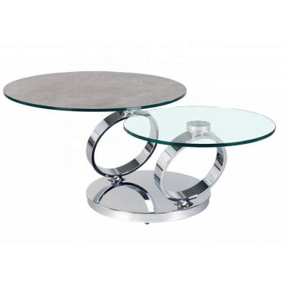 China New Design Convertible Foldable Modern Round Round Side Table Ceramic Coffee Table Furniture Living Room Round Table for sale