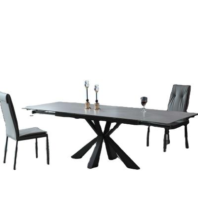 China Factory Price Foldable Modern Luxury Ceramic Dining Table Metal Dining Table Living Room for sale