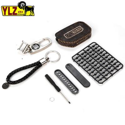 China Durable Black Leather Key Case Cover Accessories For Jeep Wrangler JL for sale