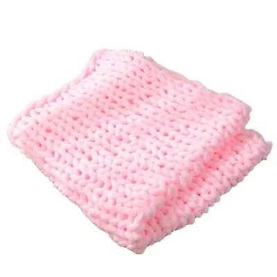 China Custom Color Super Fat Breathable Super Comfortable Breathable Knit Throw Blanket for sale