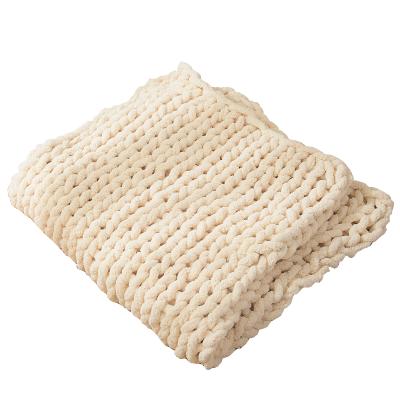 China Modern Popular Super Fluffy Breathable Throw Knit Large Chunky Knitted Blanket Blanket for sale