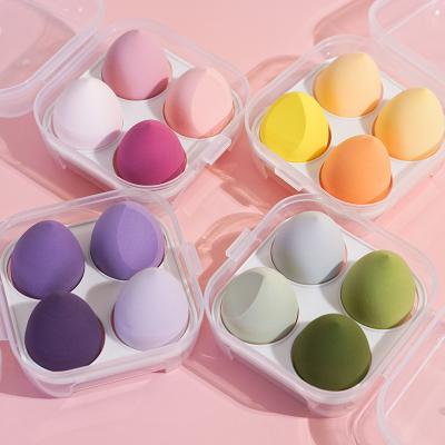 China Cosmetics Puff Makeup Sponge OEM Custom Beauty Make Up Sponge 4pcs In One Box Cosmetics Make Up Powder Puff Makeup Sponge Blender With Packaging Box for sale