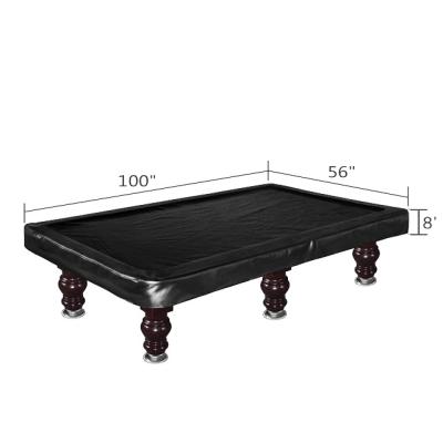 China 100 x 56 x 8 inch Newest Factory Faux Leather Pool Table Cover Black Cover UV Waterproof Putting for sale