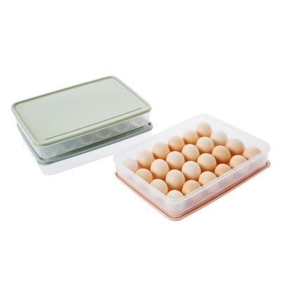 China Household Viable Storage Box Clear Plastic Storage Box With Lid Refrigerator Egg Storage Box for sale