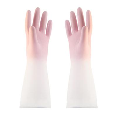 China Modern Life Kitchen Dishwashing Gloves Household Long Sleeve Latex Cleaning Gloves for sale