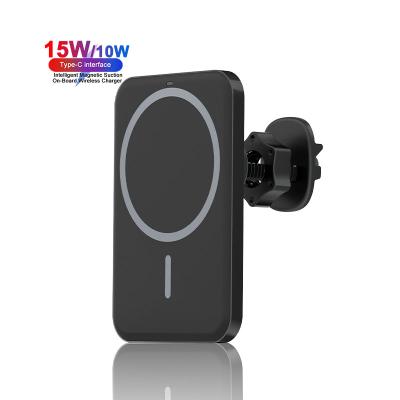 China Car Wireless Charger For Phone 2021 New Magsaf Wireless Phone Holder Magnet Magnetic Car Charger For Iphone 12 Magsafing 15W Fast Car Wireless Charger for sale