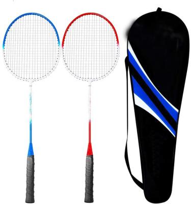 China 2 Player Aluminum Badminton Rackets Set Double Rackets Aluminum Axle Badminton Racket Set for sale