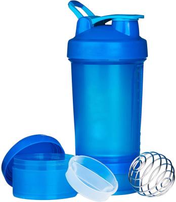 China Sports/Outdoor/Travel Sports Fitness Color Water Bottle With Cup Black Portable Shaker Bottle With Blender Ball for sale