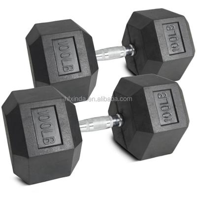 China NON SLIP-GRIP Fitness Exercise Equipment Rubber Hex Dumbbell Sets 3 to 150LBS for sale