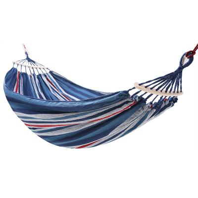 China Modern Outdoor 2 Person Canvas Camping Hammock Bend Wood Stick Garden Swing Steady Hanging for sale