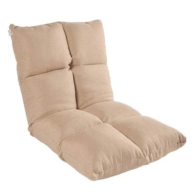 China (Size)Adjustable Folding Floor Chair Fabric Upholstered Folding Sofa Chair Adjustable Floor Sofa Lazy Chair Espresso Comfortable for sale