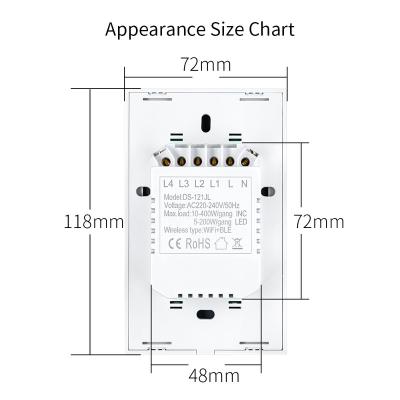 China Tempered Glass Panel+ABS Fast Delivery 1 Band Eu Smart Wifi Switch Amazon Alexa Google Home Touch Switch With Led Light Glass Panel for sale