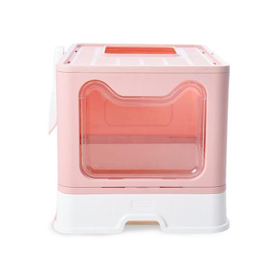 China One Size Sustainable Durable Useful Cuboid Folding PP PS Modern Luxury Cat Litter Box for sale