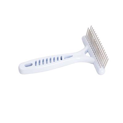 China One Size Long Lasting Useful Durable Stainless Steel Brush Pet Hair Plastic White Plastic Comb for sale