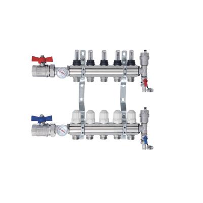 China Modern Brass Manifold With Flow Meter 2-12 Ways Brass Manifolds With Flow Meter For Underfloor Heating for sale