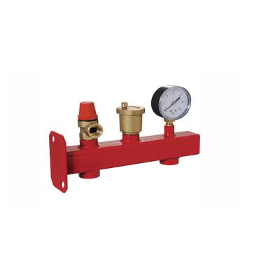 China Contemporary Brass Safety Valve Group Set With Vent Valve Use For Underfloor Heating Boiler Valve for sale