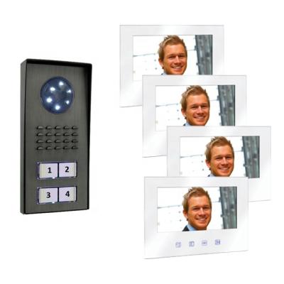 China Aluminum And ABS Plastic 4 Multi Apartments 4 Families Video Doorphones for sale