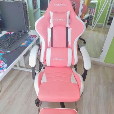 China (Height)Adjustable PC Racing Reclining Chair Leather Gaming Office Chair With Footrest for sale